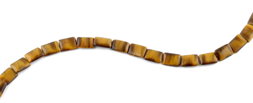 10x14MM Tiger Eye Puffy Rectangular Gemstone Beads