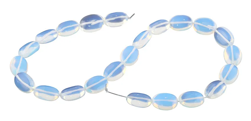 13x18MM Transparent Opalite Glass Puffy Oval Gemstone Beads