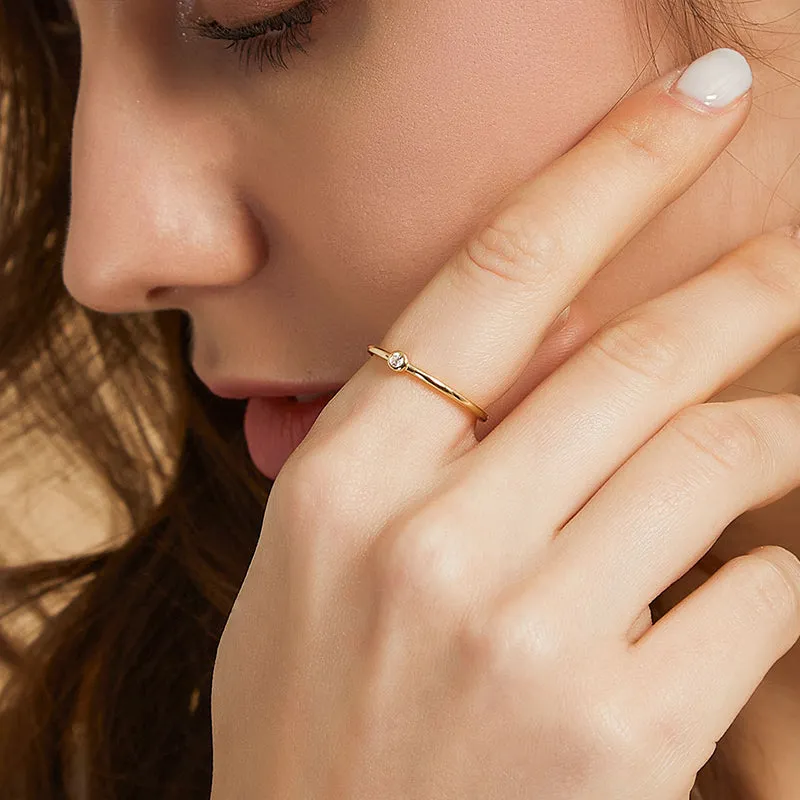 14K Gold Plated Elegant Style Stackable Ring