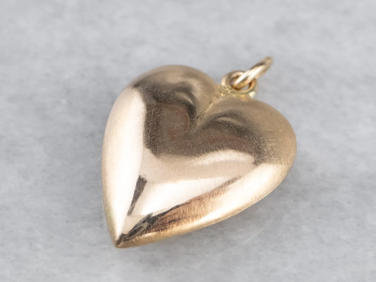 14K Gold Puffy Heart Pendant