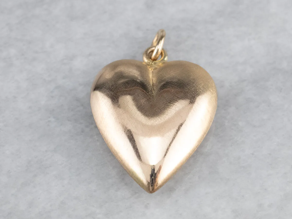 14K Gold Puffy Heart Pendant