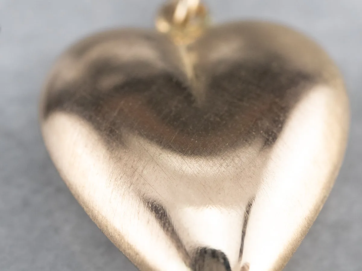 14K Gold Puffy Heart Pendant