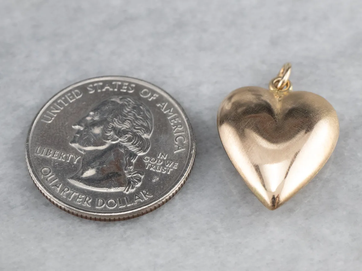 14K Gold Puffy Heart Pendant