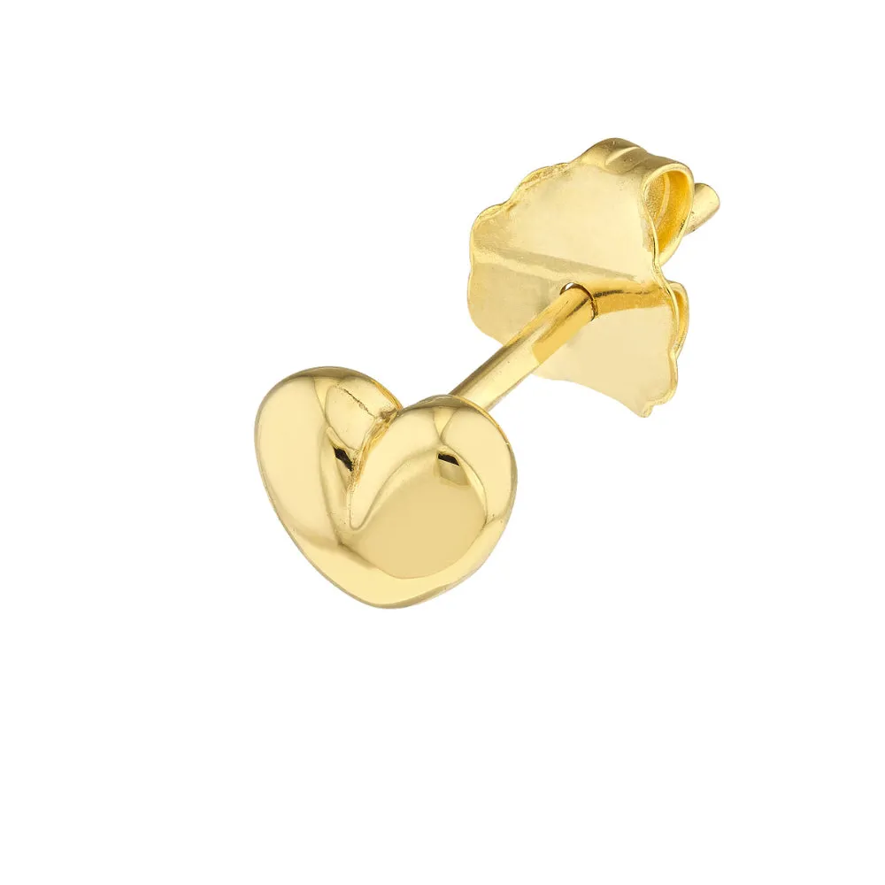 14k Puffy Heart Stud Earrings