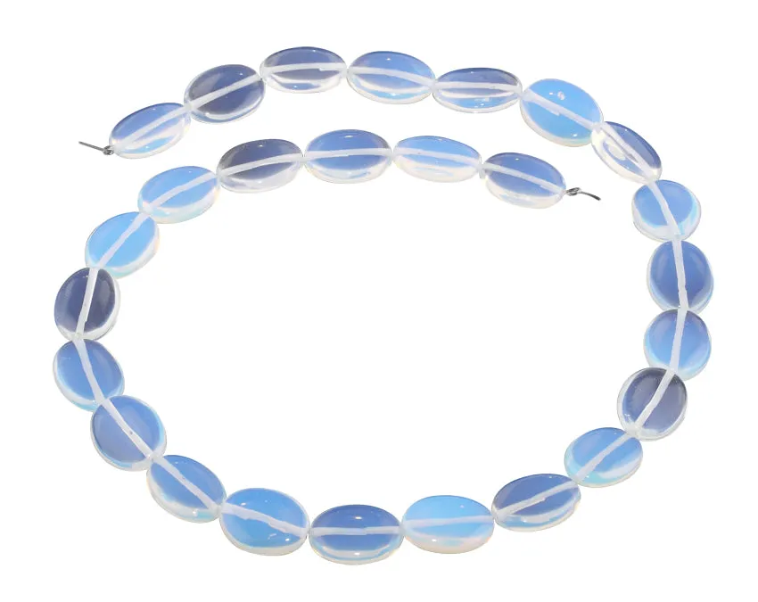 15x12MM Transparent Opalite Glass Puffy Oval Gemstone Beads