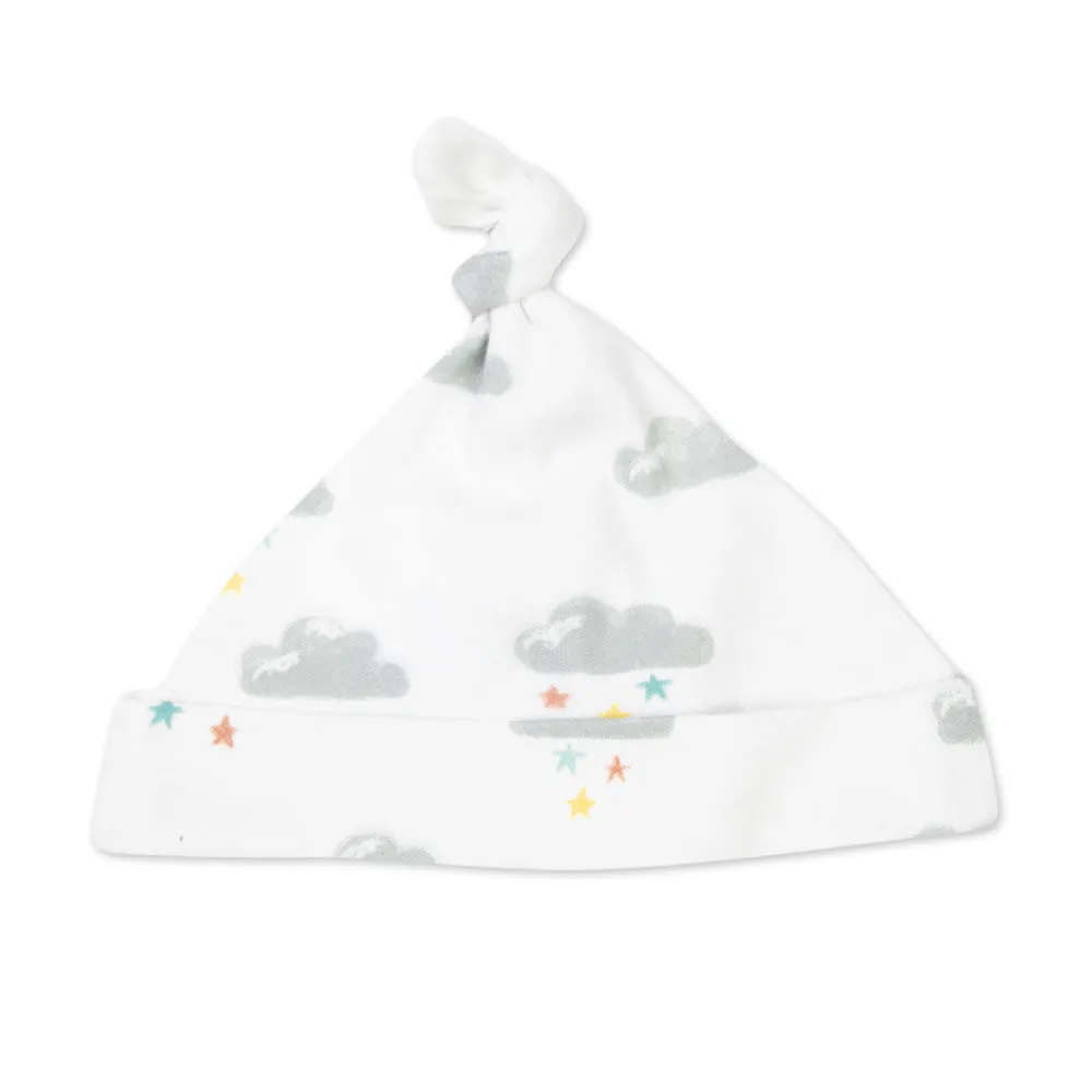 2-Piece Organic Cotton Cap & Gown Set in Cloud Print