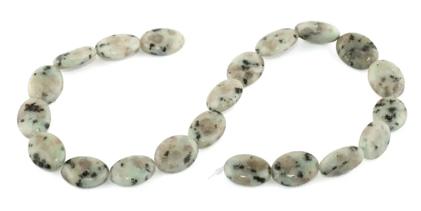 20x14MM Sesame Jasper Puffy Oval Gemstone Beads