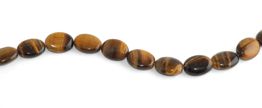 20x15MM Tiger Eye Puffy Oval Gemstone Beads