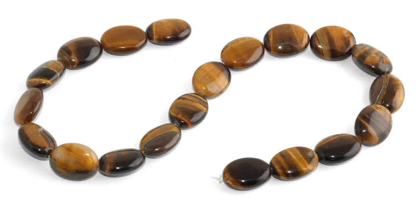 20x15MM Tiger Eye Puffy Oval Gemstone Beads