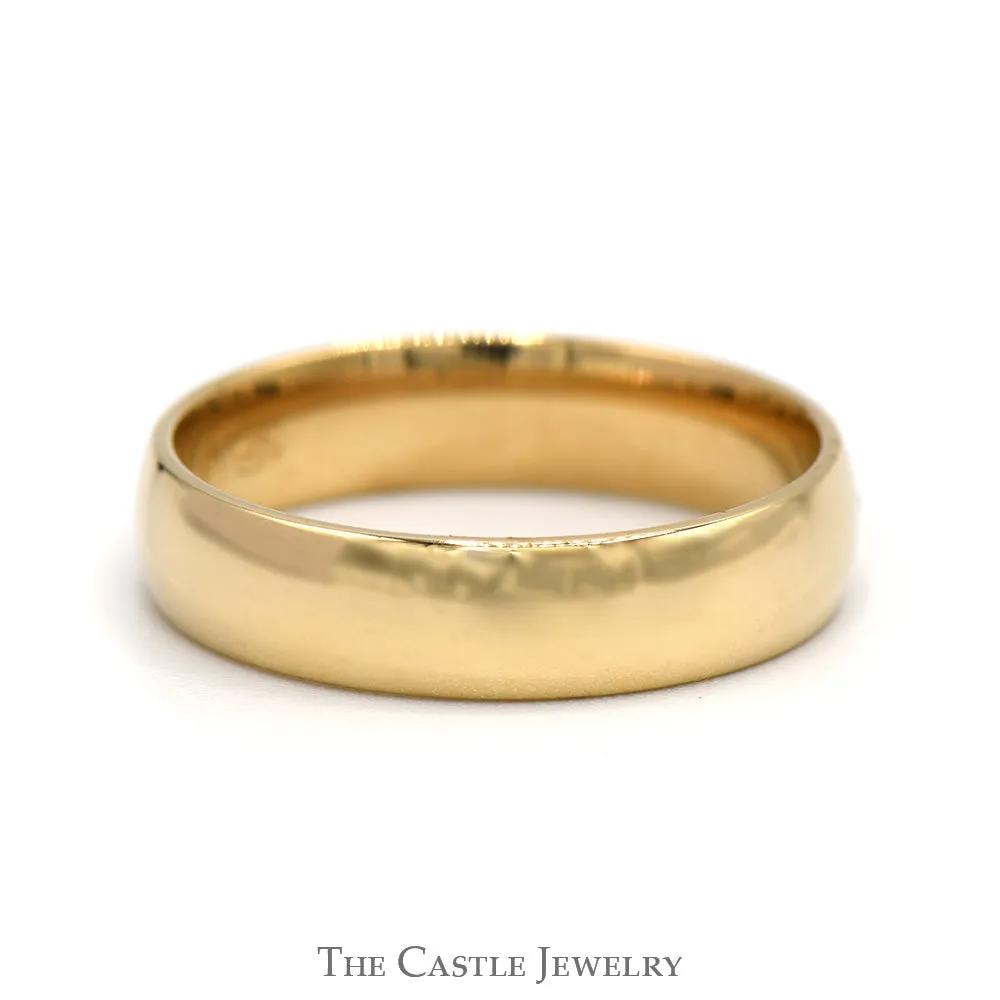 5.25mm Polished Comfort Fit Wedding Band in 14k Yellow Gold