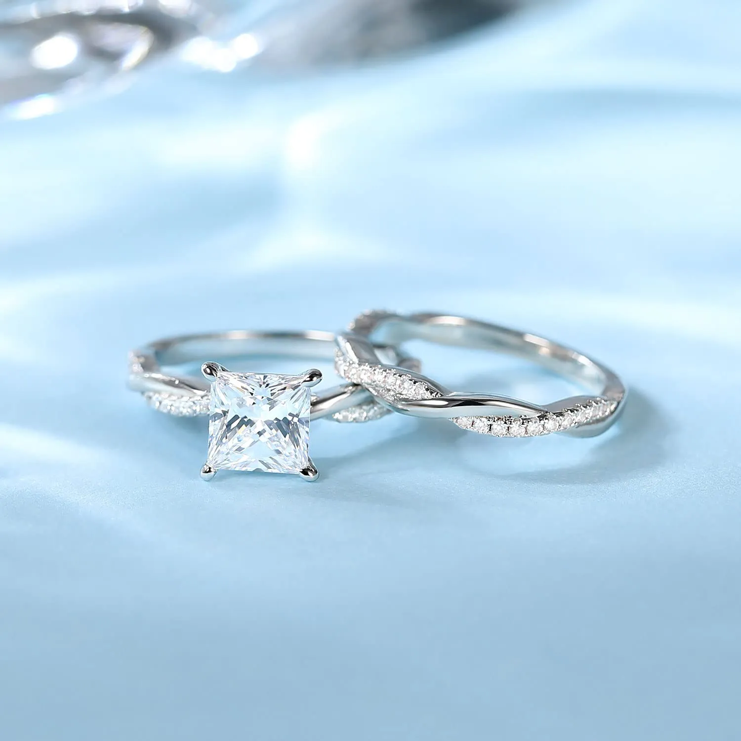 925 Silver Princess Moissanite Wedding Ring