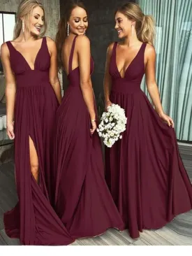 Affordable Bridesmaid Dresses Slit Skirt, Bridesmaid Dress, Wedding Party Dress, Dresses For Wedding, NB0008