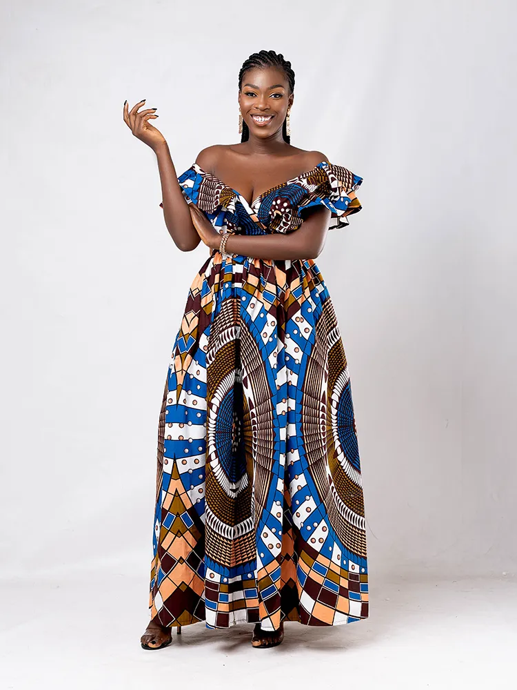 African print Off shoulder Malembe Dress