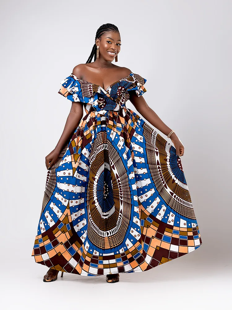 African print Off shoulder Malembe Dress