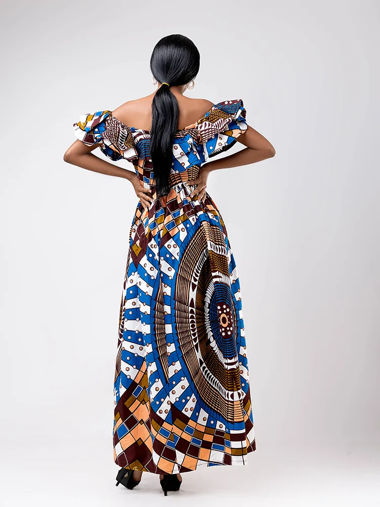 African print Off shoulder Malembe Dress