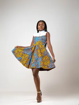 African Print two tone Kutaba dress