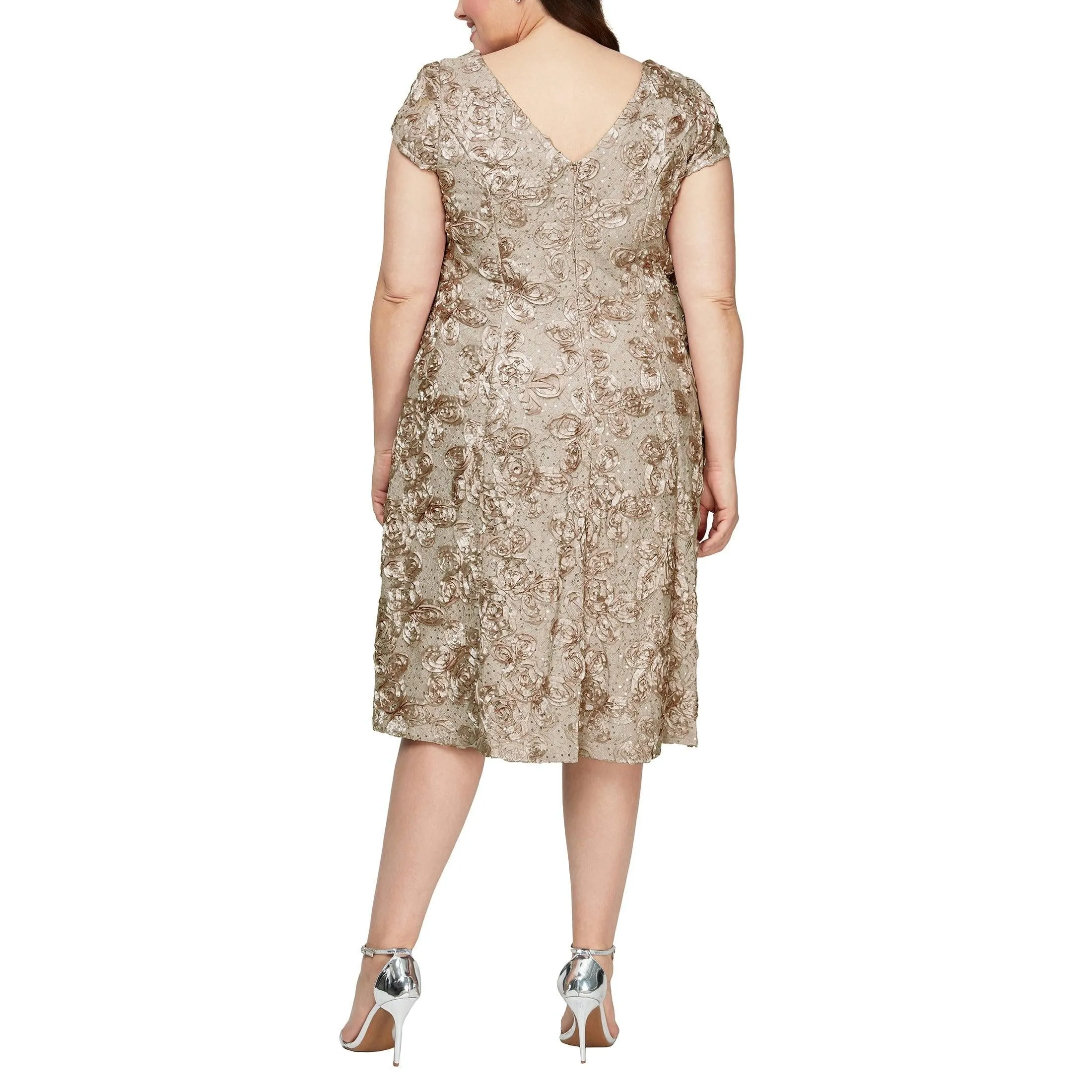 Alex Evenings AE4121570 Short Plus Size Lace Dress