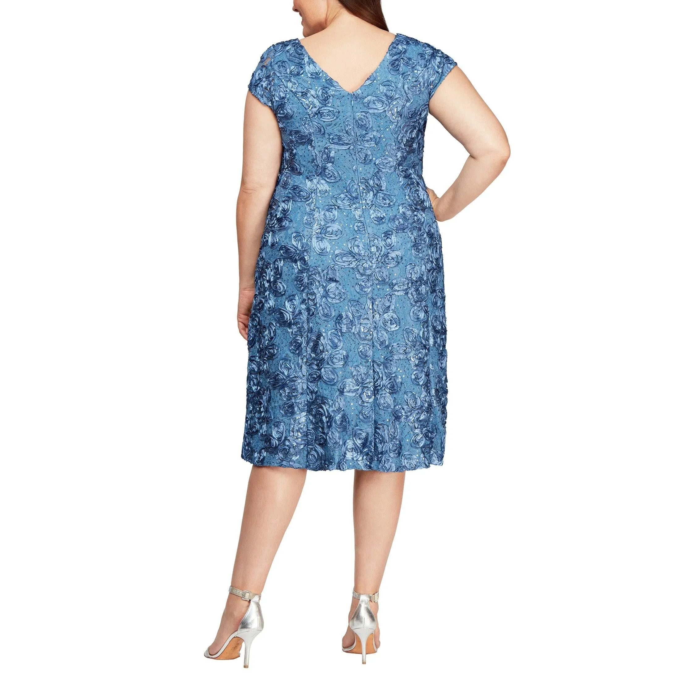 Alex Evenings AE4121570 Short Plus Size Lace Dress