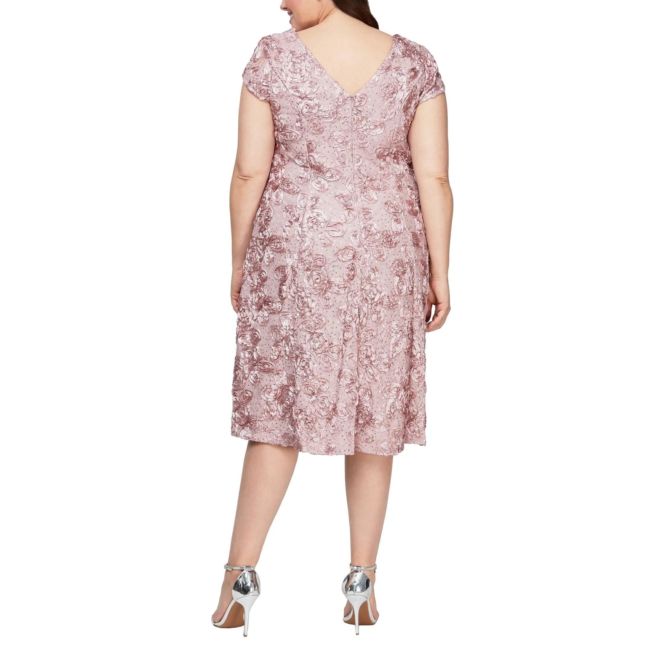 Alex Evenings AE4121570 Short Plus Size Lace Dress