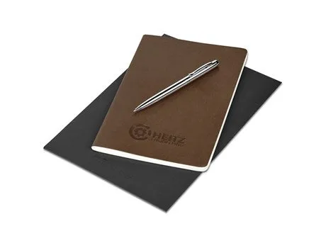 Alex Varga Medium Soft Cover Notebook & Pen Set - Brown (AV-19190-BN)