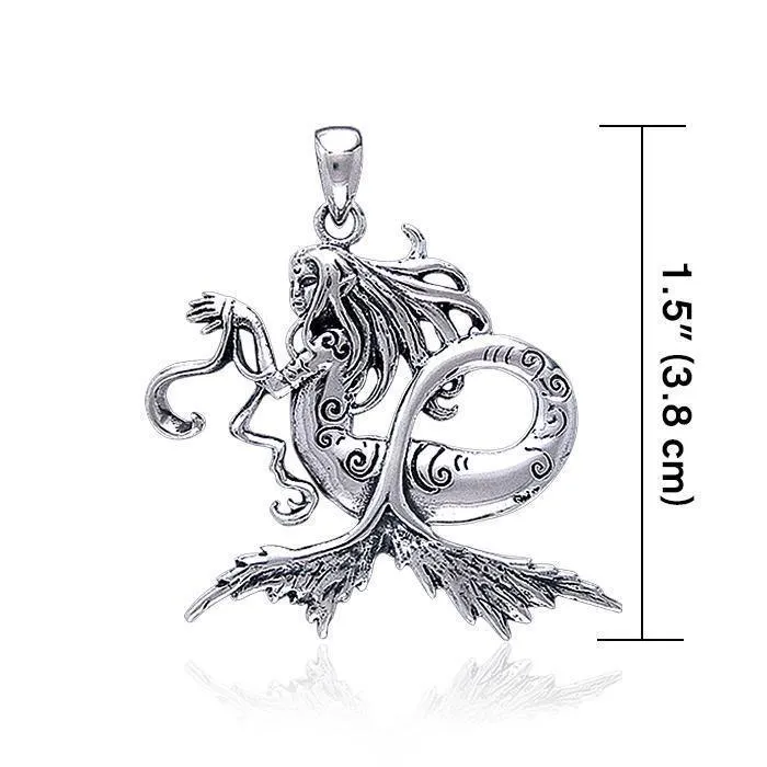 Amy  Brown Dark Water Sterling Silver Fairy Pendant TP1664