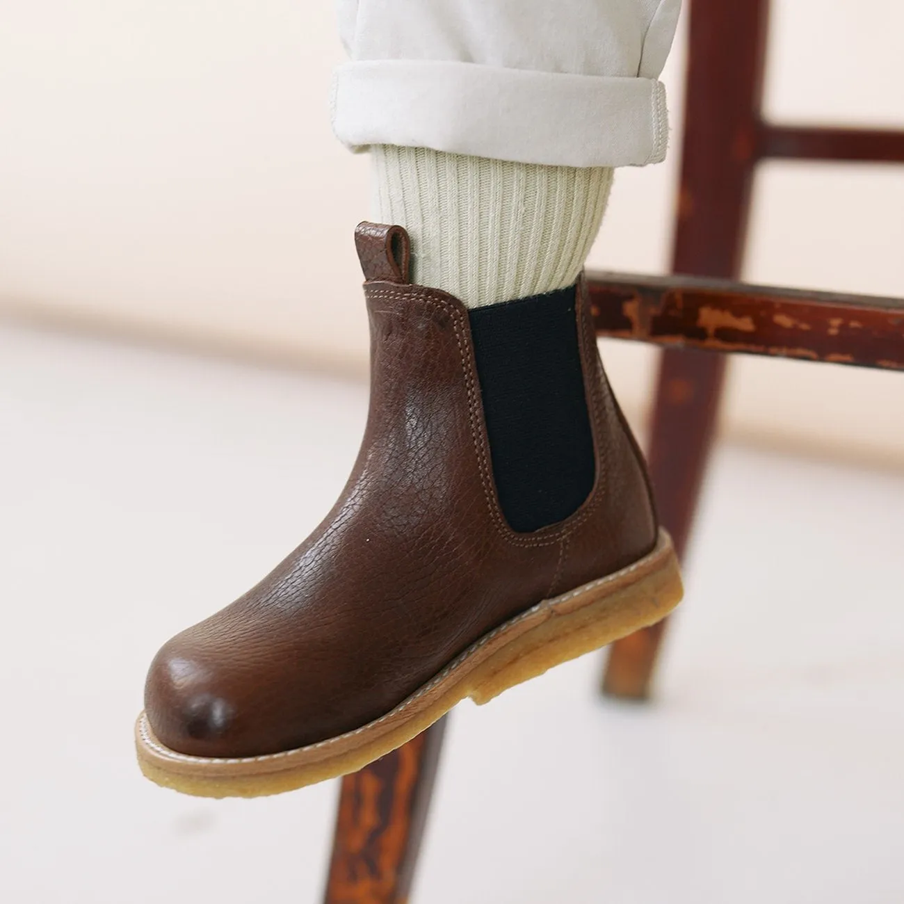 Angulus Chelsea Boots With Elastic Band Brown/Brown