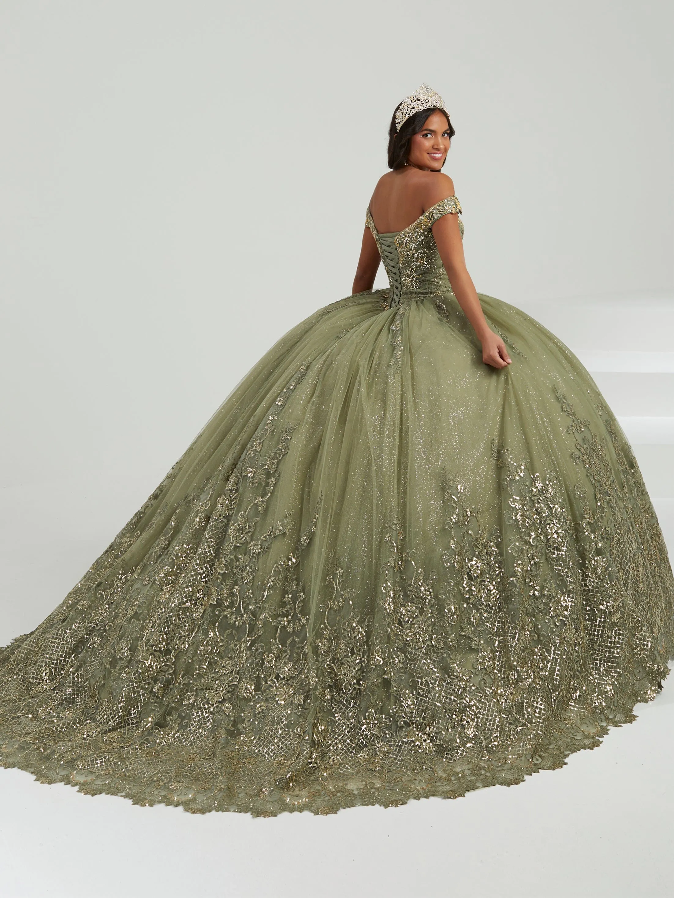 Applique Off Shoulder Quinceanera Dress by Fiesta Gowns 56486