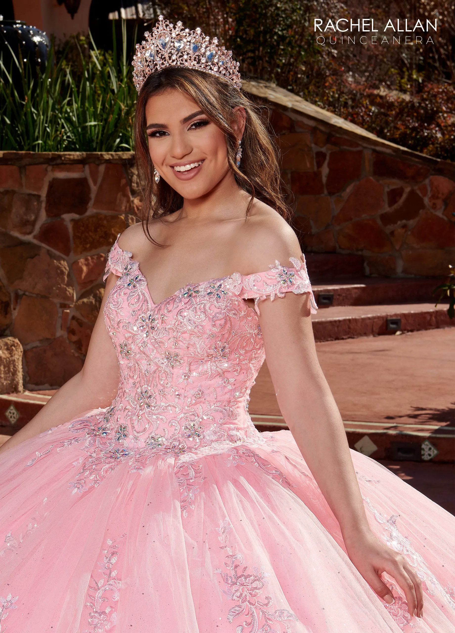 Applique Off Shoulder Quinceanera Dress by Rachel Allan RQ1121