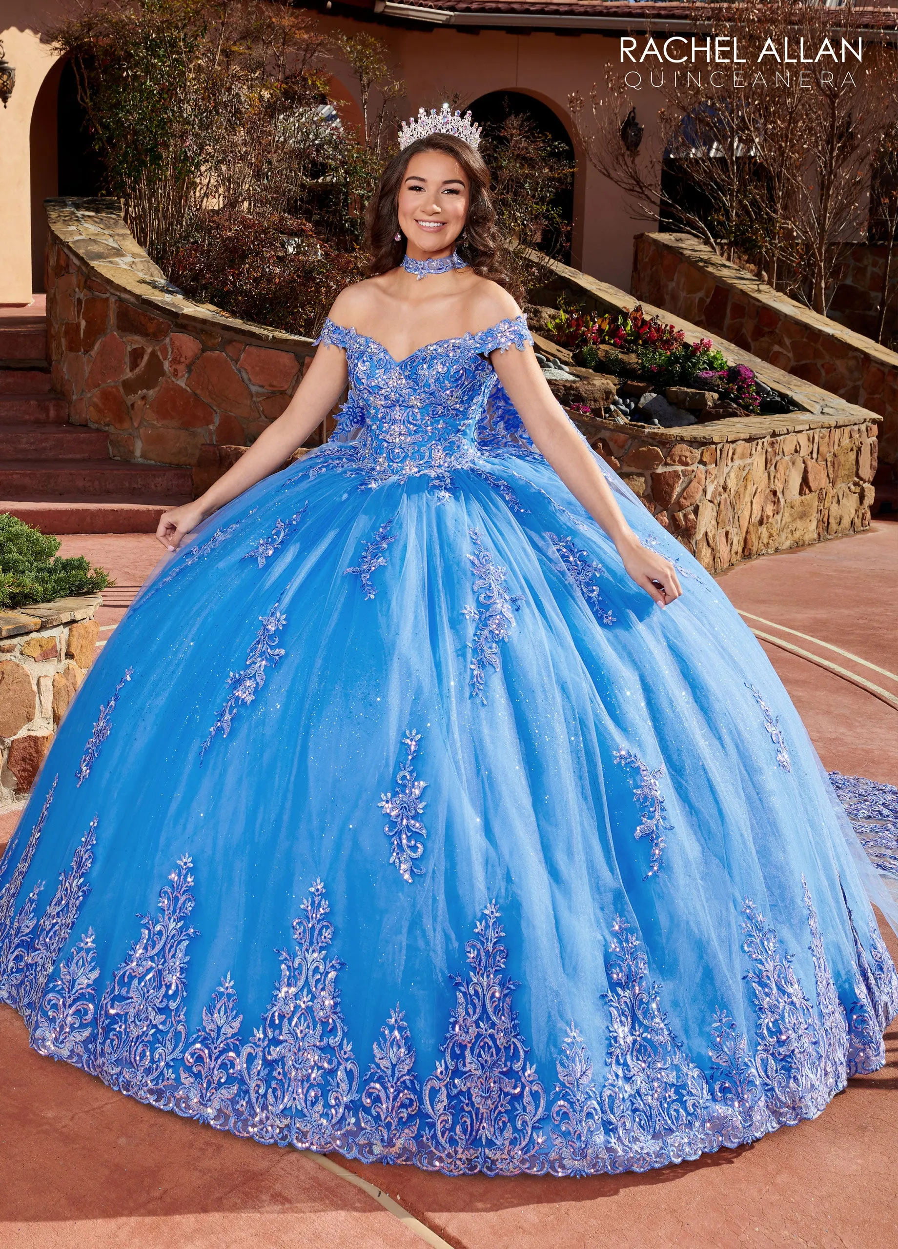 Applique Off Shoulder Quinceanera Dress by Rachel Allan RQ1121