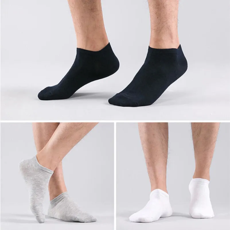 Arctic Wolf Men's Low Cut Socks (Pack of 10 Pairs), Black, White, Dark Grey, Light Grey & Navy Blue