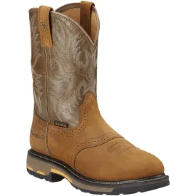 Ariat Mens Workhog Pull-On Work Boots in Aged Bark - Style 10001188