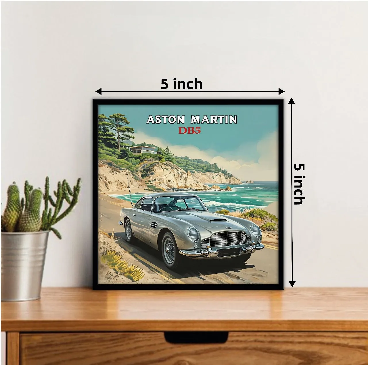 Astom Martin DB5 Car Posters With Frame - 5*5 Inches    (No Cash On Delivery Allowed On This Product) - Prepaid Orders Only