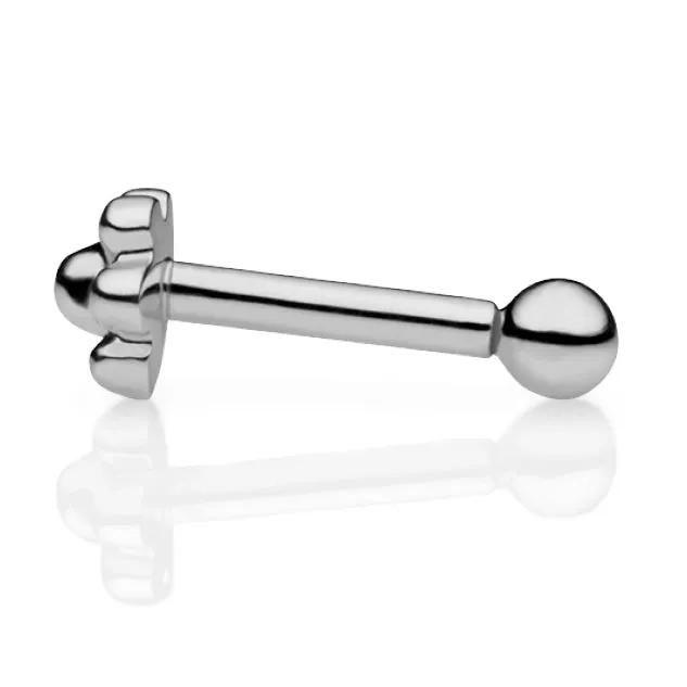 Ball Earring by Maria Tash in 14K White Gold. Flat Stud.