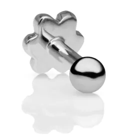 Ball Earring by Maria Tash in 14K White Gold. Flat Stud.