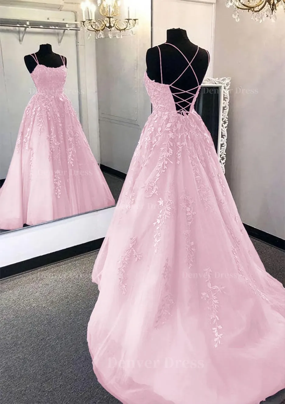 Ball Gown Scoop Neck Long/Floor-Length Tulle Prom Dress