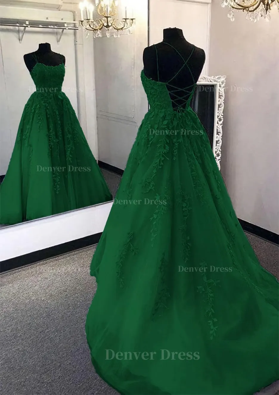 Ball Gown Scoop Neck Long/Floor-Length Tulle Prom Dress