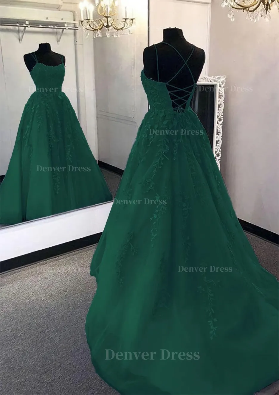 Ball Gown Scoop Neck Long/Floor-Length Tulle Prom Dress