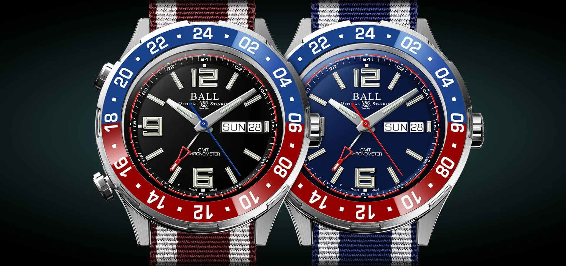 Ball Roadmaster Marine GMT Collection (All Colorways) DG3030B