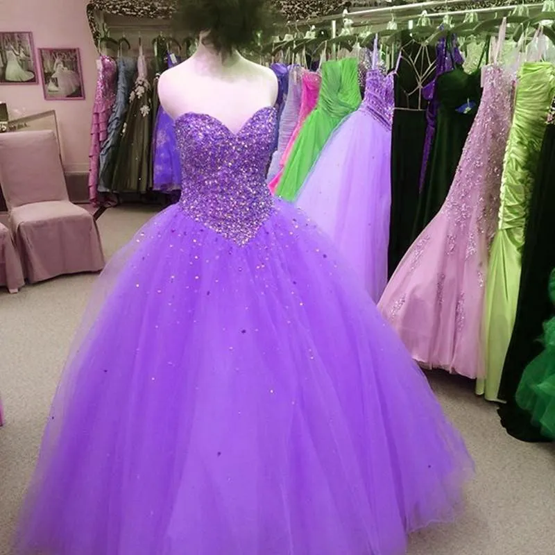 Beading Sweetheart Tulle Ball Gowns Quinceanera Dresses