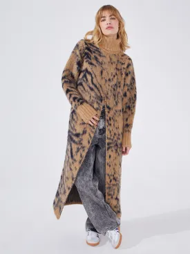 Big Meow Alpaca Jacquard Long Jumper Camel/Navy