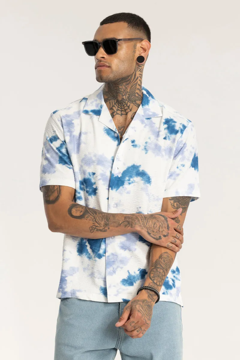 Blue Tye & Dye Textured Shirt