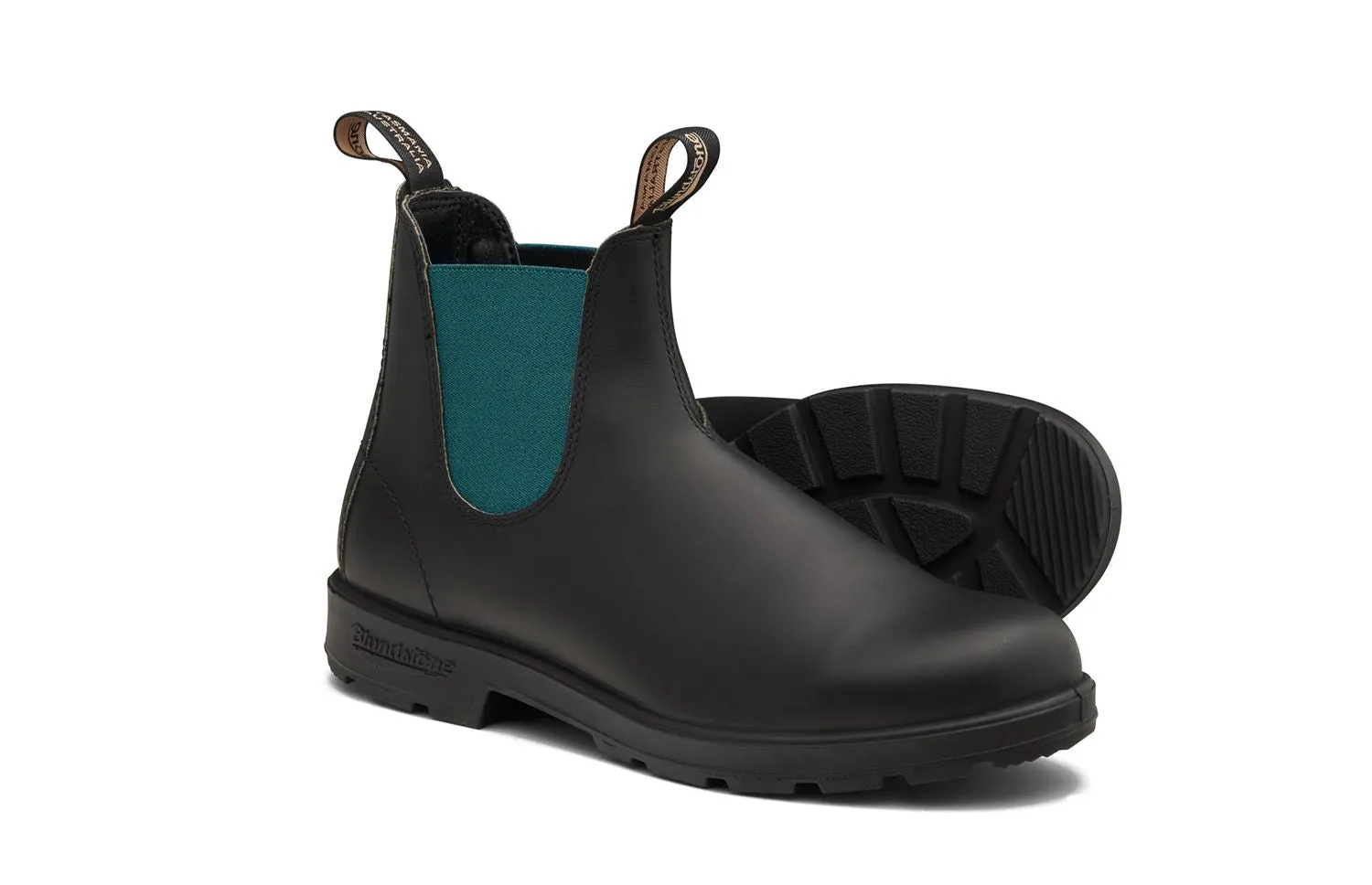 Blundstone 2307 Black Teal Slip On Chelsea Boots