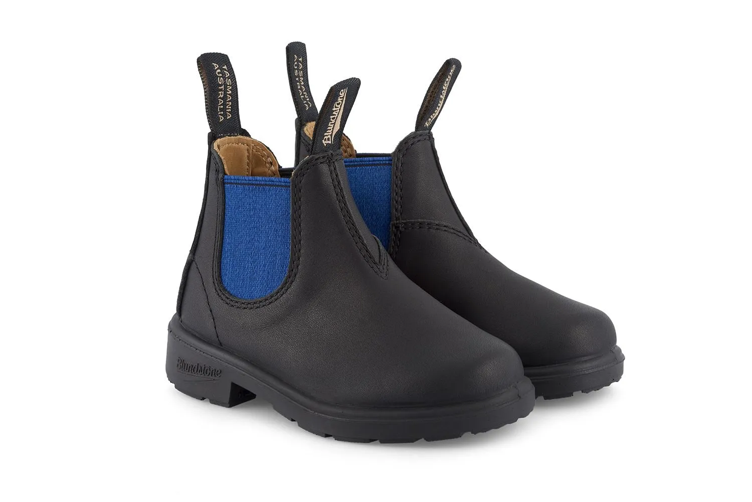 Blundstone 580 Kids Black Blue Slip On Chelsea Ankle Boots