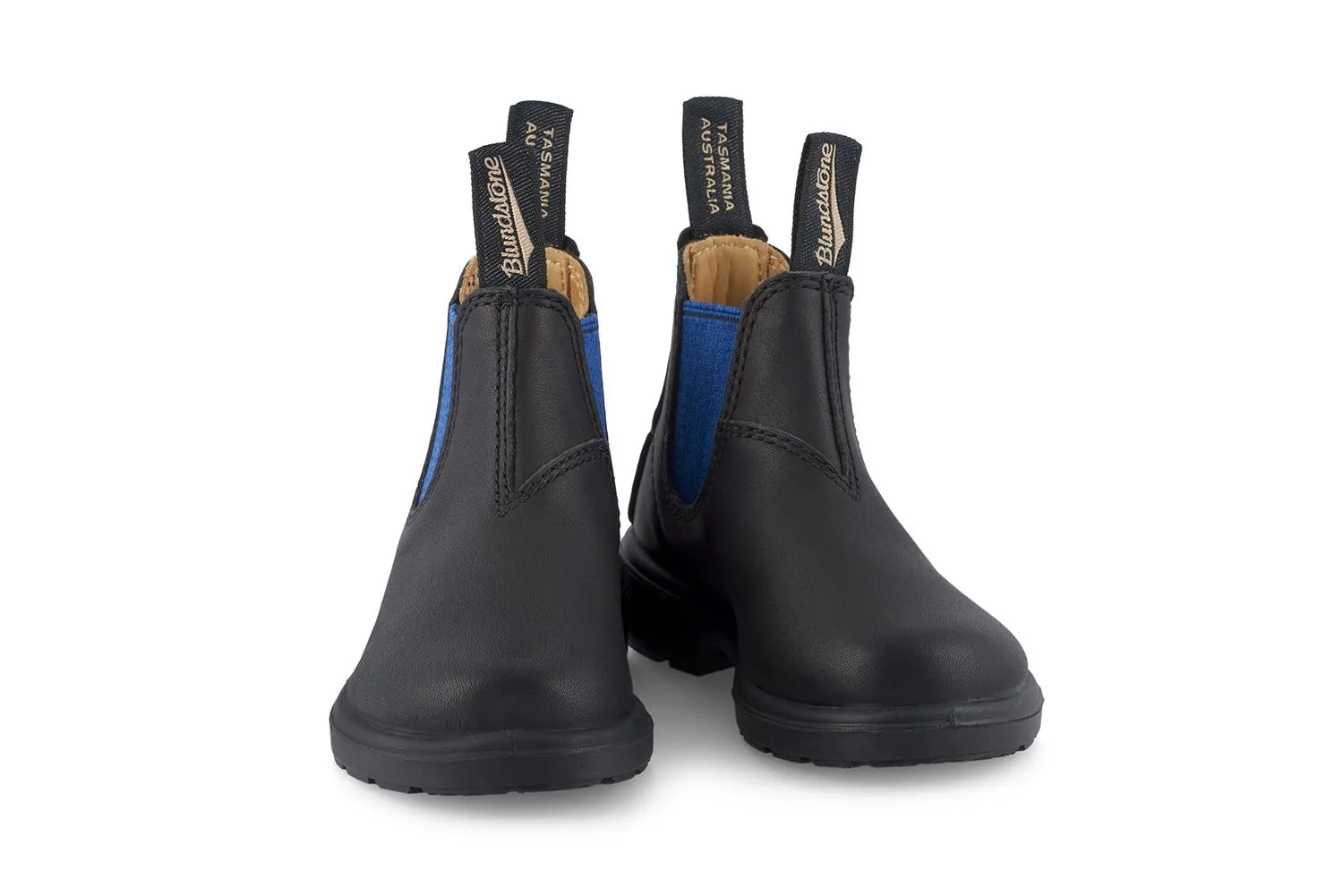 Blundstone 580 Kids Black Blue Slip On Chelsea Ankle Boots