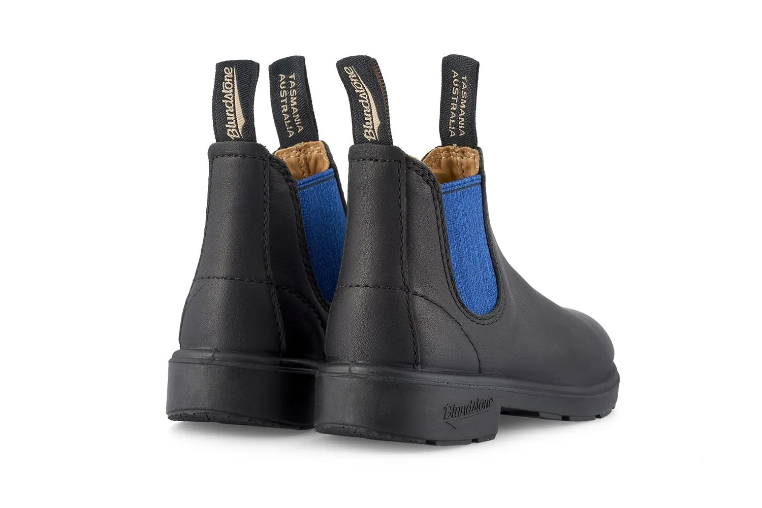 Blundstone 580 Kids Black Blue Slip On Chelsea Ankle Boots