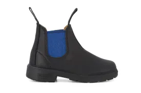 Blundstone 580 Kids Black Blue Slip On Chelsea Ankle Boots