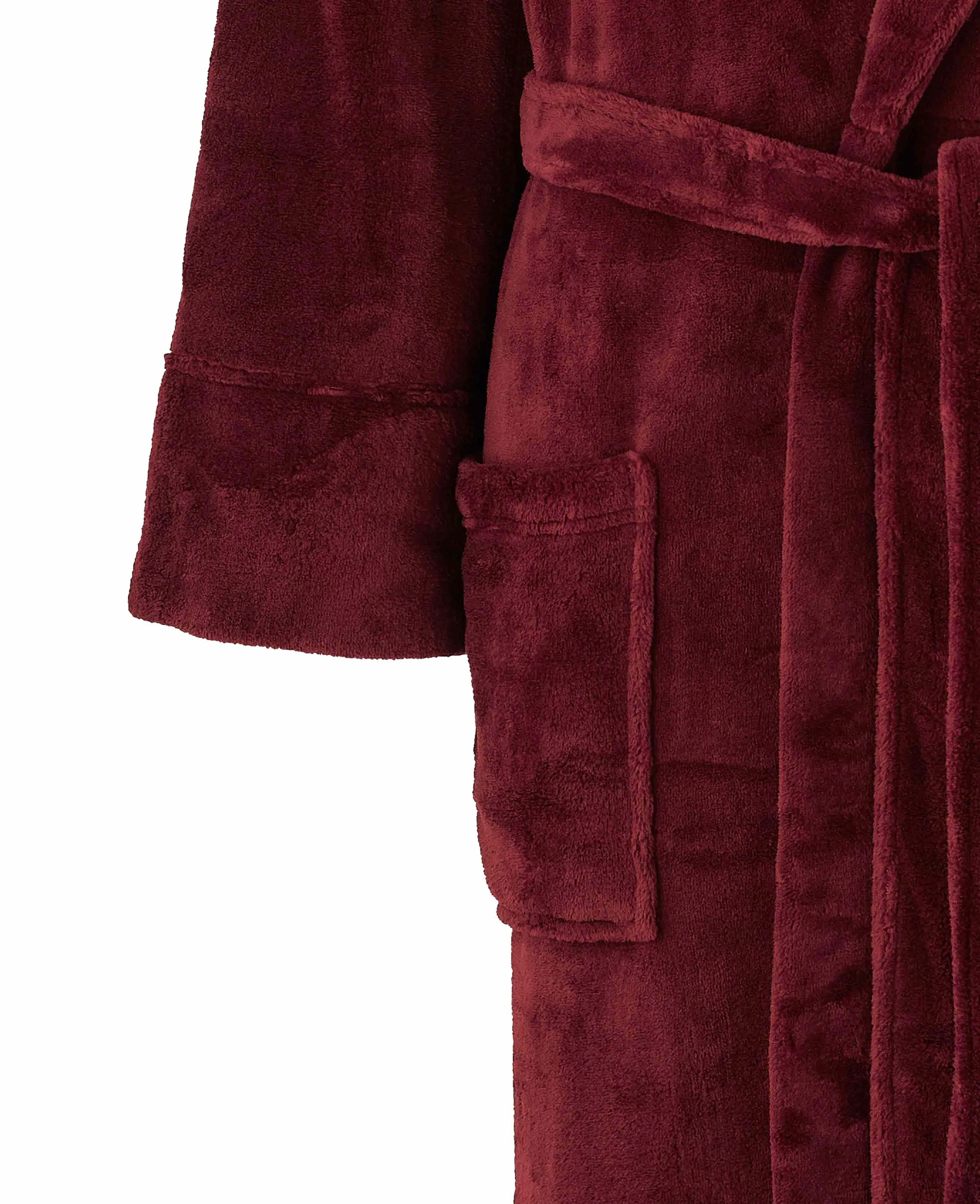 Burgundy Fleece Dressing Gown