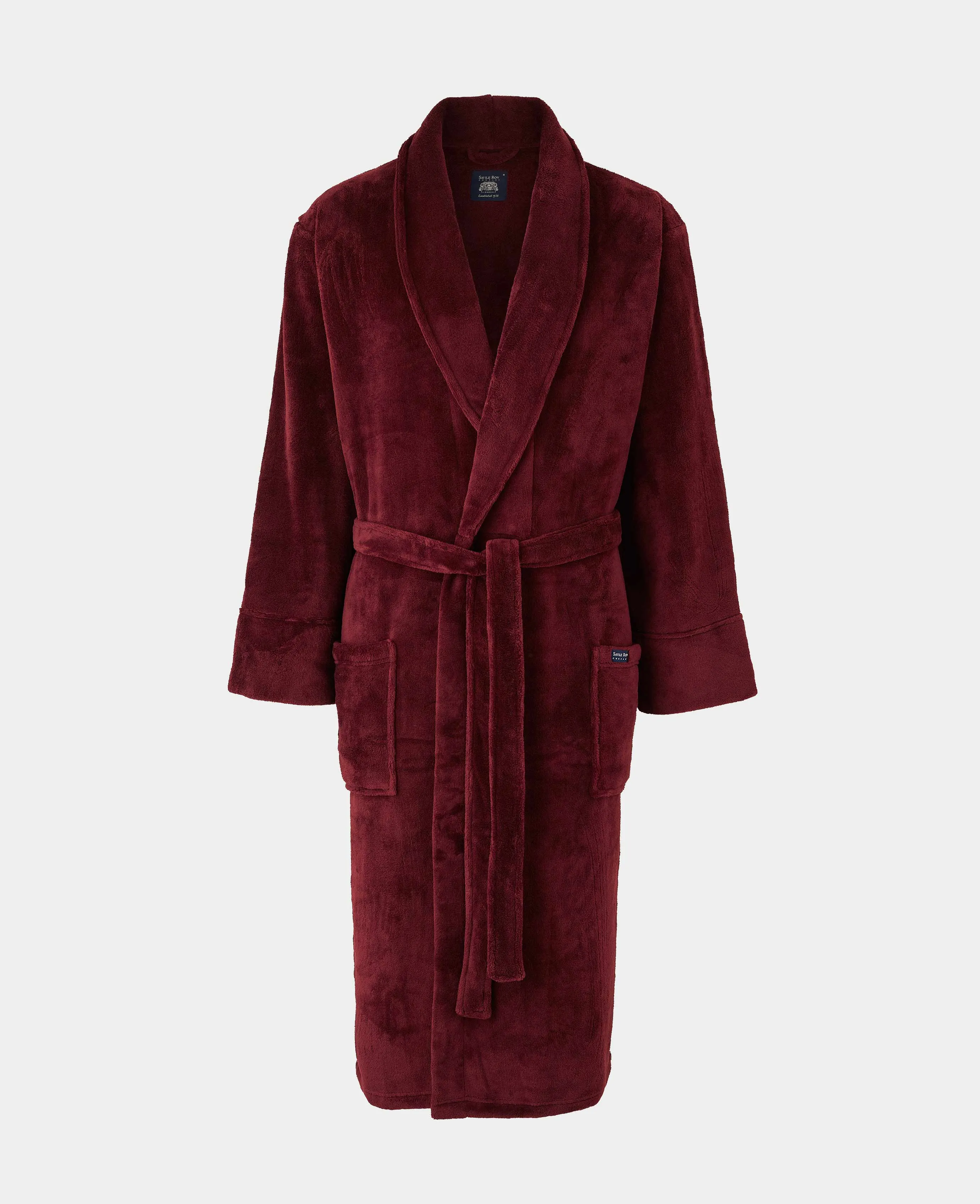 Burgundy Fleece Dressing Gown