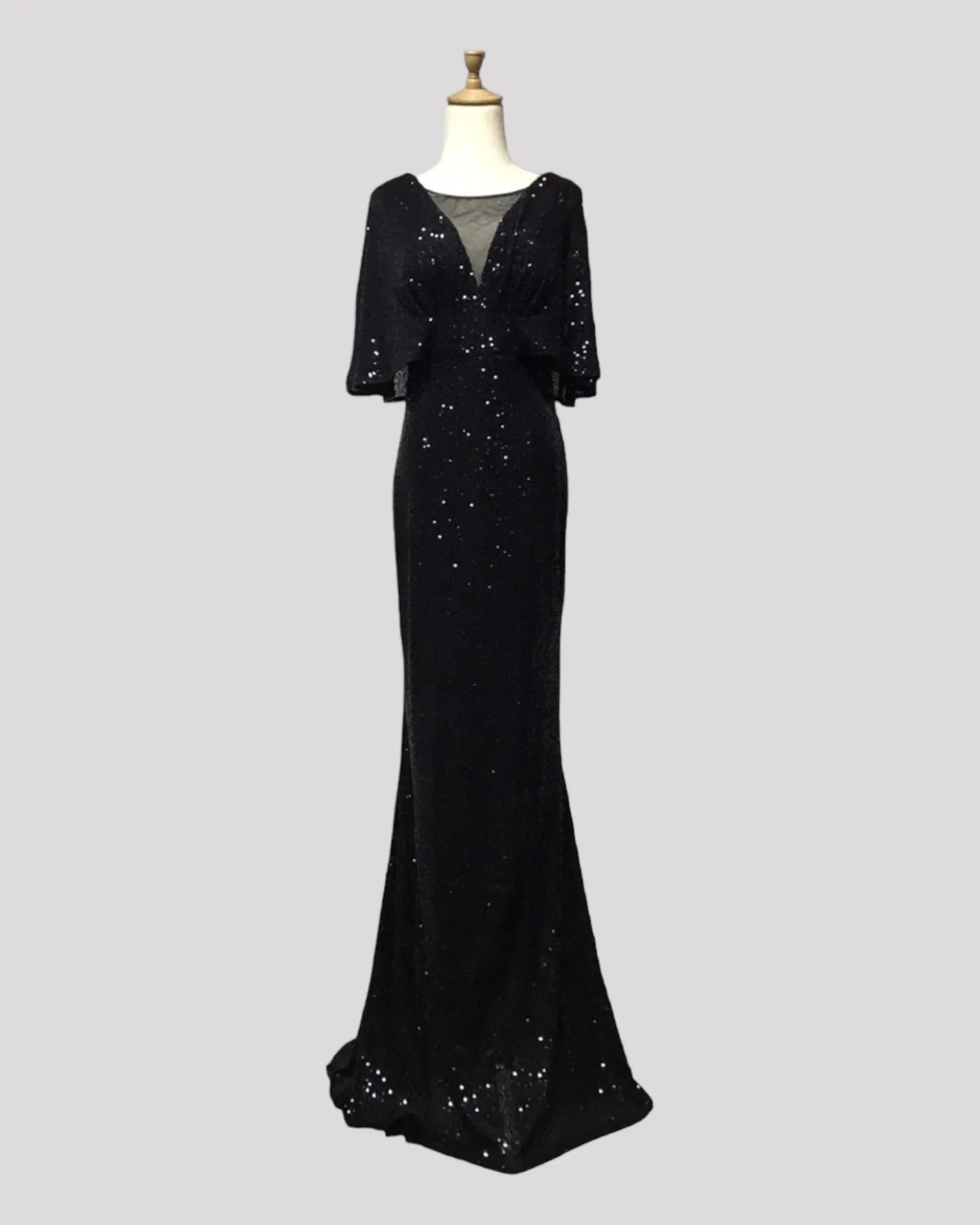 Cape Style Sequin Mermaid Evening Dress available in 6 colours