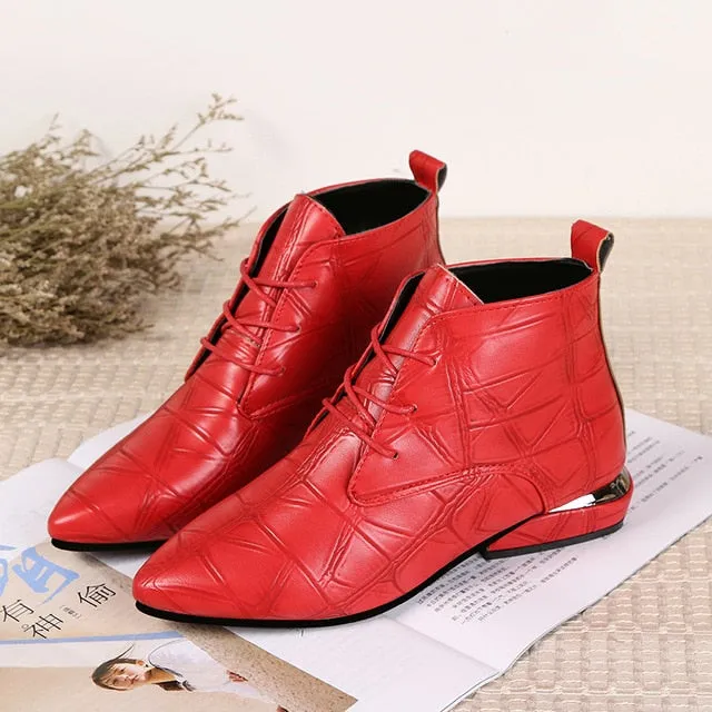 Casual Leather Hoof High Heels Women Chelsea Boots